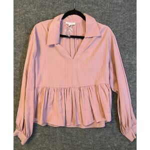 Free The Roses Women’s Pink Shirt Blouse Size Small S NWT Casual Dressy Top